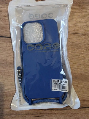 Θήκη με κορδόνι για Iphone 15 Pro σαν καινούργιο, μπλε χρώμα