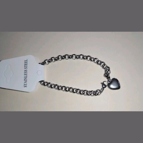 Silver stainless steel bracelet for women Heart Charms new