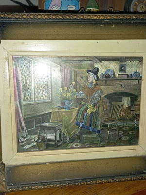 Small painting used, very old frame