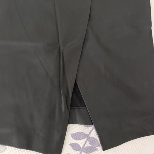 Stradivarius Black Midi Leather-Look Skirt Size XS 34 Like New