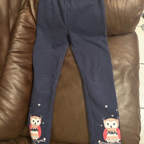 Girl Pants like new 128 with owls blue