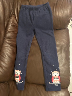 Girl Pants like new 128 with owls blue