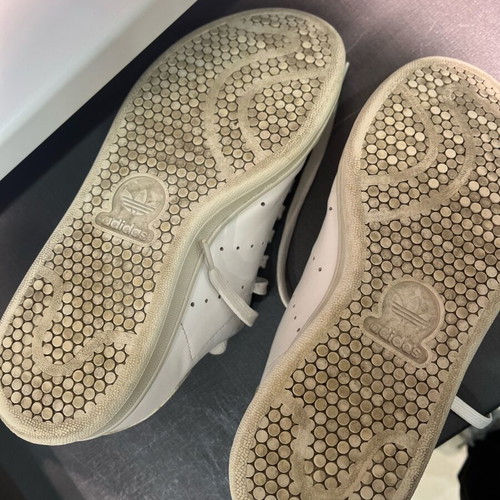 Adidas Stan Smith sneakers used, white with blue, size 38
