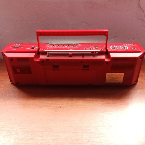 Boombox Fairmate RD 1210 Asahi cassette radio used, vintage 1980 red