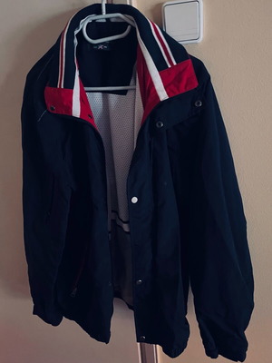 Waterproof lightweight men's jacket XL American Stars like new, black with red stripe