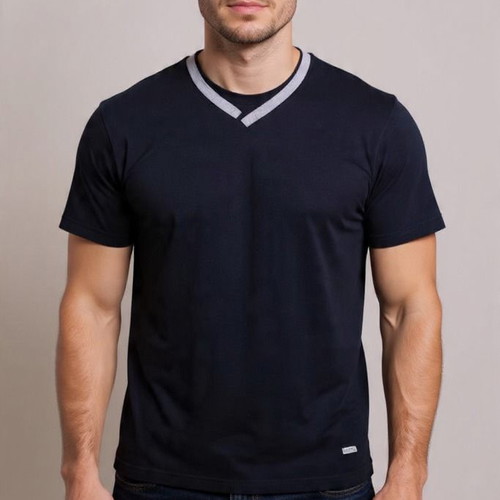 Natural Issue navy blue V-neck T-shirt like new, size L