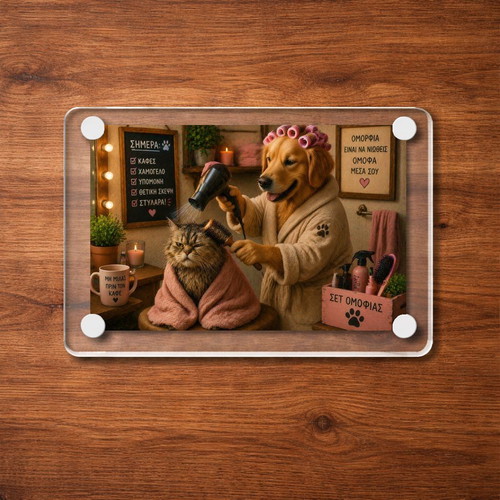 Acrylic Beauty Day Pets fridge magnet new