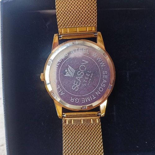 Season Steel women's watch with mesh bracelet, rose gold and petrol dial, like new