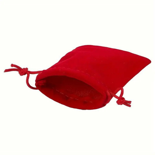 Velvet pouch red 9x12cm new