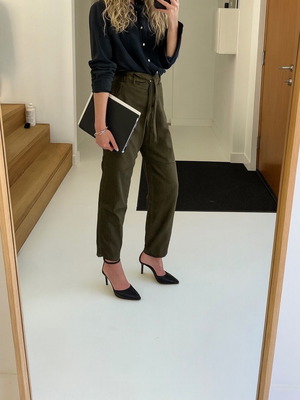 MUNTHE Khaki Paperbag Pants New, Size S