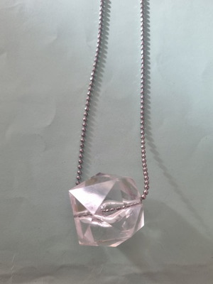 Transparent necklace with silver chain used