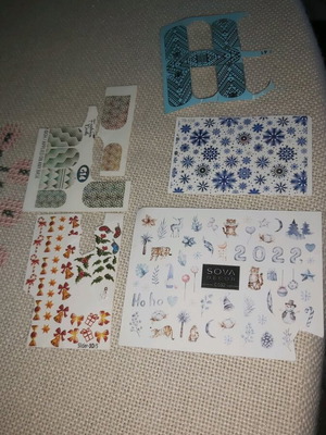 Nail tattoo stickers new, set of 5 pieces