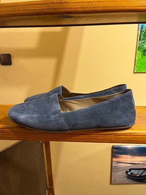 Ecco women's ballerina shoes like new, blue, genuine leather