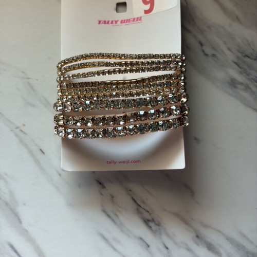 Tally Weijl wide cuff bracelet new, gold with crystals
