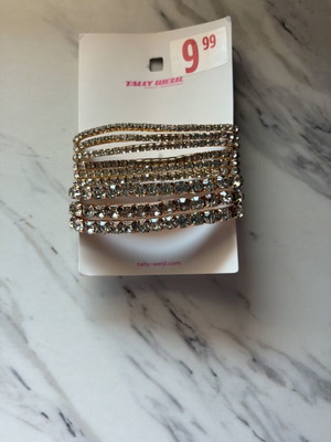 Tally Weijl wide cuff bracelet new, gold with crystals