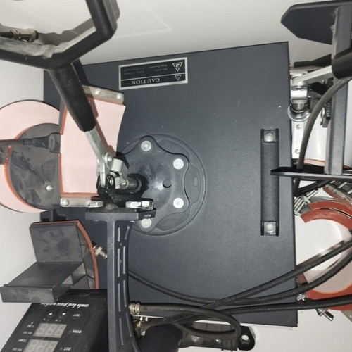 Heat press machine new with attachments for hats, cups, and plates