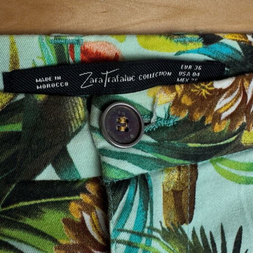 Zara women's pants used, size 36 multicolor green
