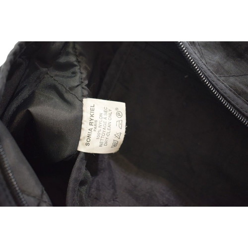 Sonia Rykiel Black Quilted Nylon Shoulder Duffle Bag used