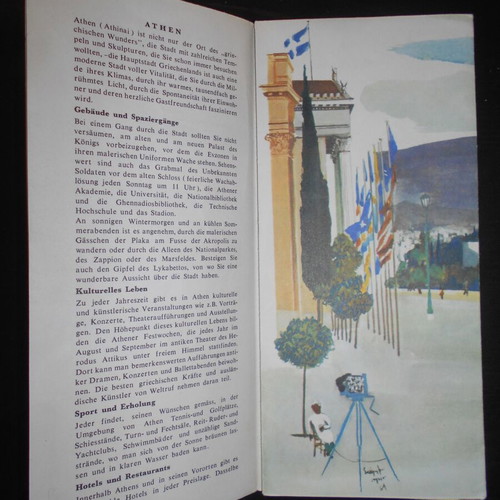 Athens EOT 1964 tourist brochure used, German
