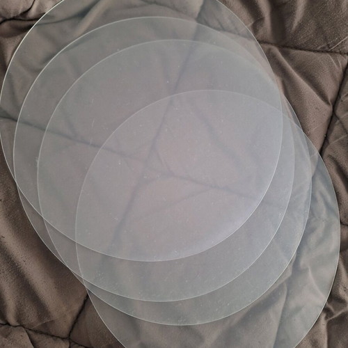 Decorative glass weave round transparent 4 pieces new