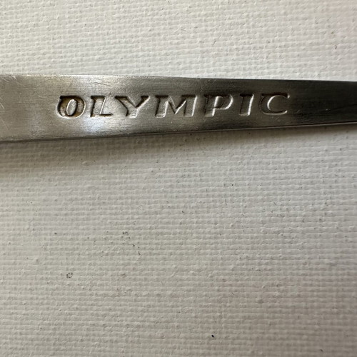Vintage Olympic Airways dessert spoon, stainless steel