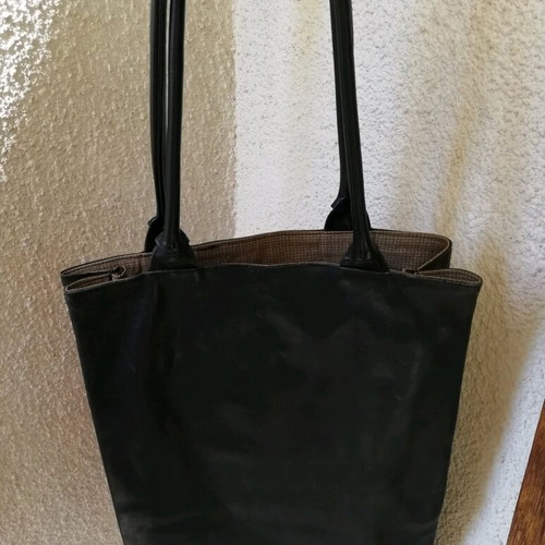 Fausto Santini leather shoulder bag used, black