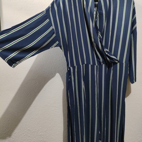 Mango suit women's jumpsuit like new, size Large, blue stripes
