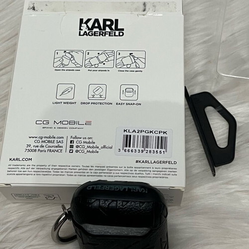 Karl Lagerfeld AirPods 1&2 case used, luxury Karl & Choupette design