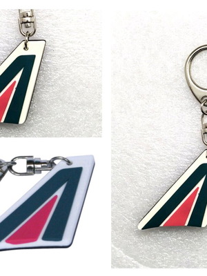 Alitalia Μπρελόκ καινούργιο, μαύρο πλαστικό με λογότυπο