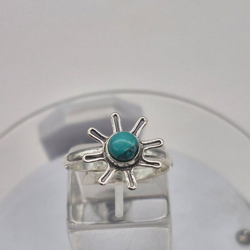 Turquoise Silver Plated Adjustable Ring new