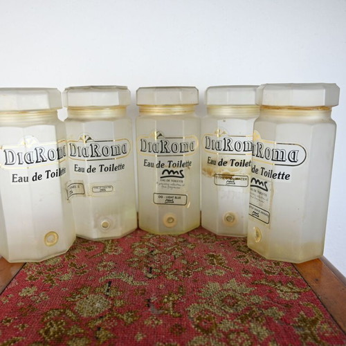 Set of 5 used perfume shop containers 24 cm height