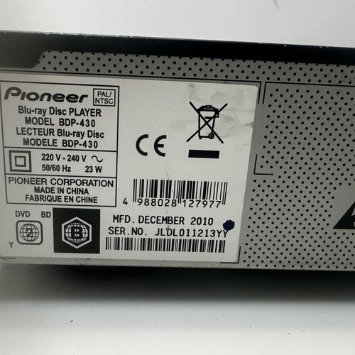 Pioneer BDP-430 Blu-ray player used, very good condition