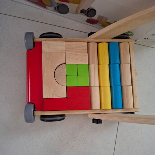 Plan Toys Baby Walker with Wooden Blocks used