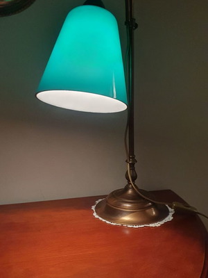 Antique lamp used, height 57cm, diameter 18cm