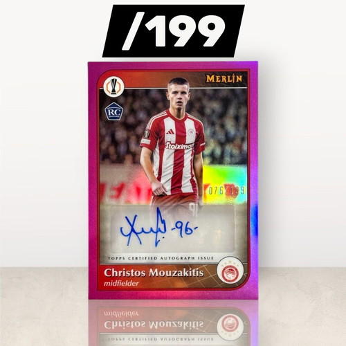 Christos Mouzakitis Autograph RC Topps Merlin Olympiacos FC card like new