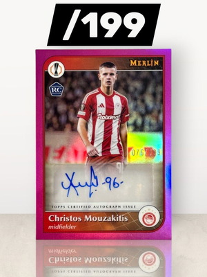 Christos Mouzakitis Autograph RC Topps Merlin Olympiacos FC card like new