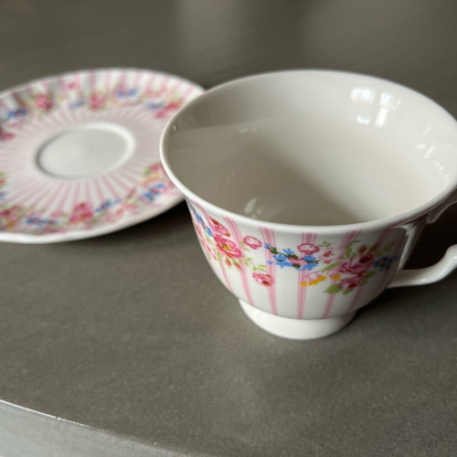 Porcelain cup with saucer used