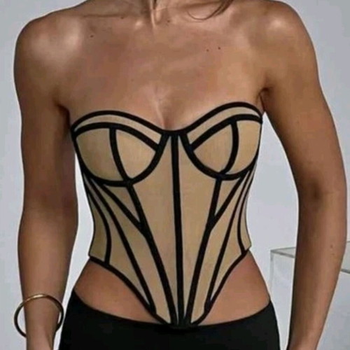 Corset top bustier nude color like new, size XL