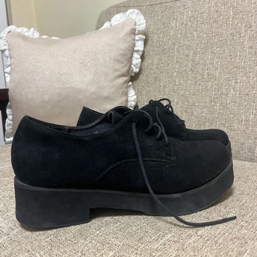 Black suede lace-up shoes size 41 like new