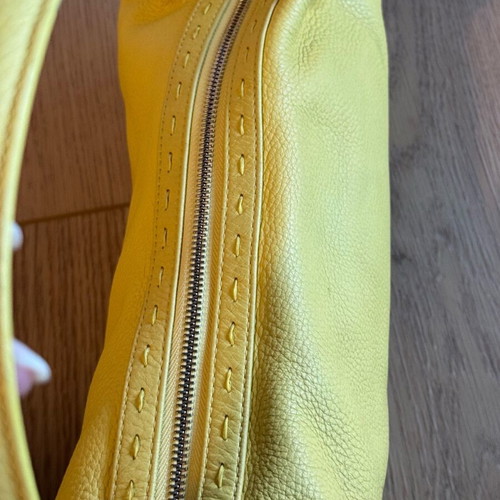 Escada yellow leather handbag used, buckskin leather