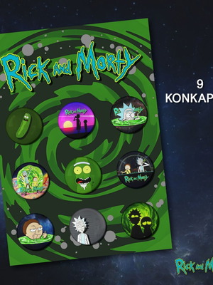 Rick and Morty pin set 9 pieces new, 2.5cm