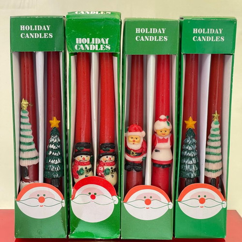 Vintage Christmas candles pack of 8, new