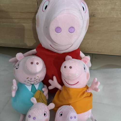 Peppa Pig plush set: whole family (4 pcs) + 1 large Peppa