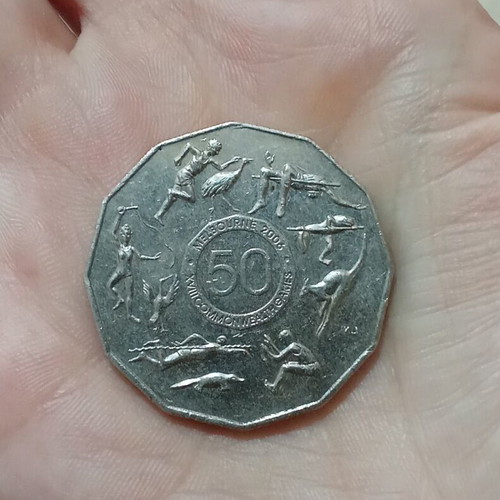 Collectible coin 50 cents Melbourne 2005 used