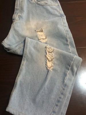 Rococo jeans new with rips and rhinestones, size XL