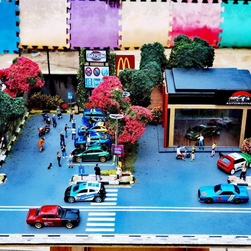 Diorama 1/64 location-themed like new, handmade