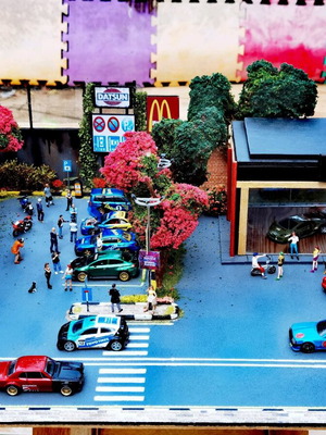Diorama 1/64 location-themed like new, handmade