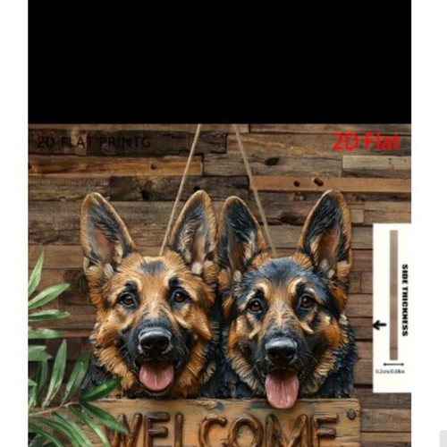 German Shepherd Decoration new wooden welcome sign