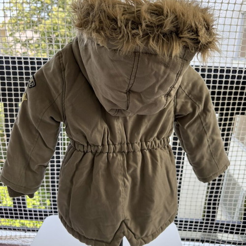Orchestra Khaki Parka with Hood and Faux Fur for Girls, Like New