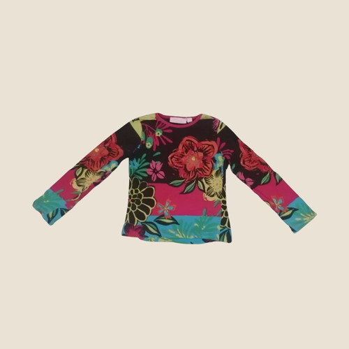 Boho style colorful long sleeve blouse for girls 4-5 years